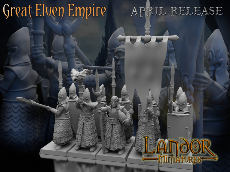 Elven Spearmen | Landor Miniatures 28/32mm Fantasy Wargaming Miniatures