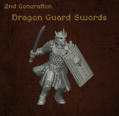 Immortal Army Dragon Guard Swords | Quartermaster3D 25mm Fantasy Wargaming Miniatures Role Playing Miniatures