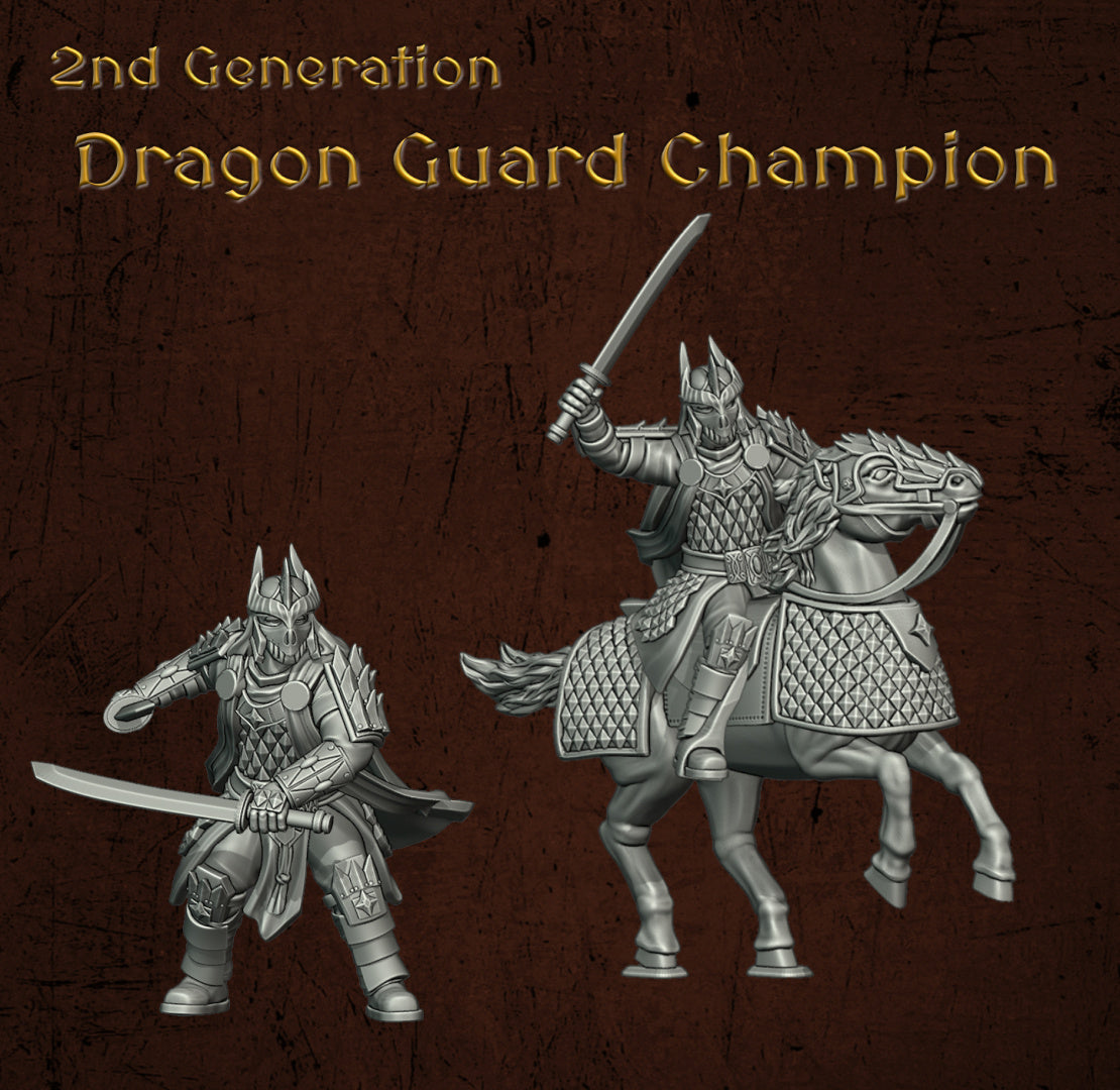 Immortal Army Dragon Guard Champion | Quartermaster3D 25mm Fantasy Wargaming Miniatures Role Playing Miniatures