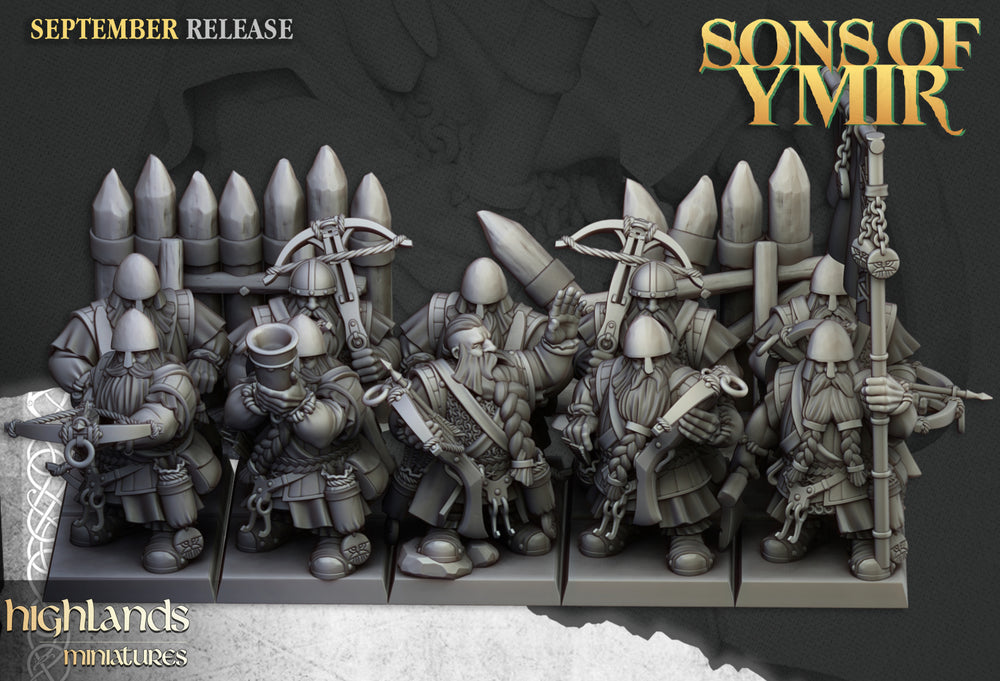 Sons Of Ymir Dwarven Crossbows | Highlands Miniatures 28/32mm Fantasy Wargaming Miniatures