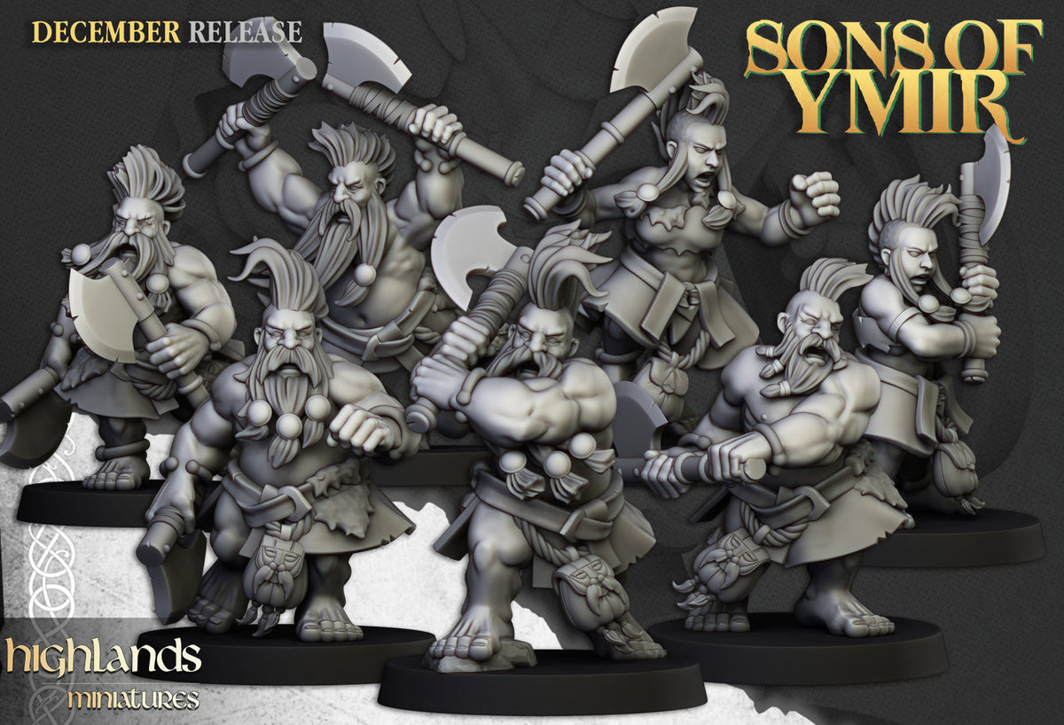Sons Of Ymir Dwarven Deathseekers | Highlands Miniatures 28/32mm Fantasy Wargaming Miniatures Role Playing Miniatures