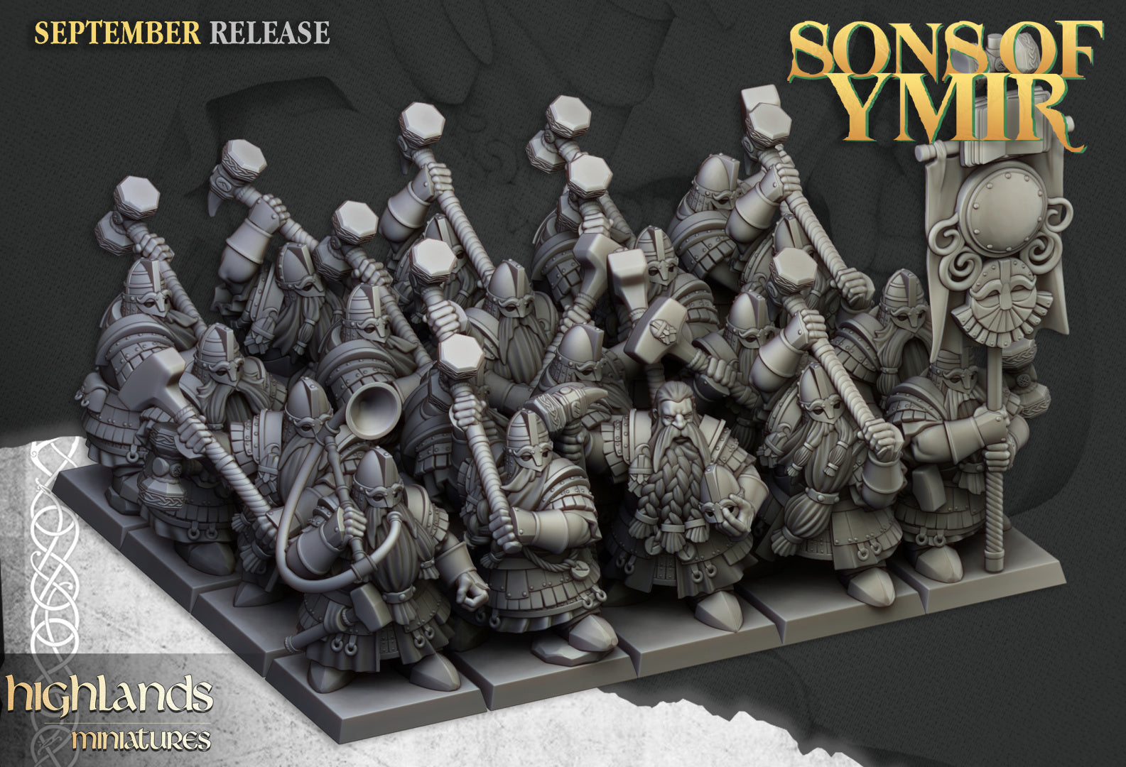 Sons Of Ymir Dwarven Kingsguard | Highlands Miniatures 28/32mm Fantasy Wargaming Miniatures Role Playing Miniatures