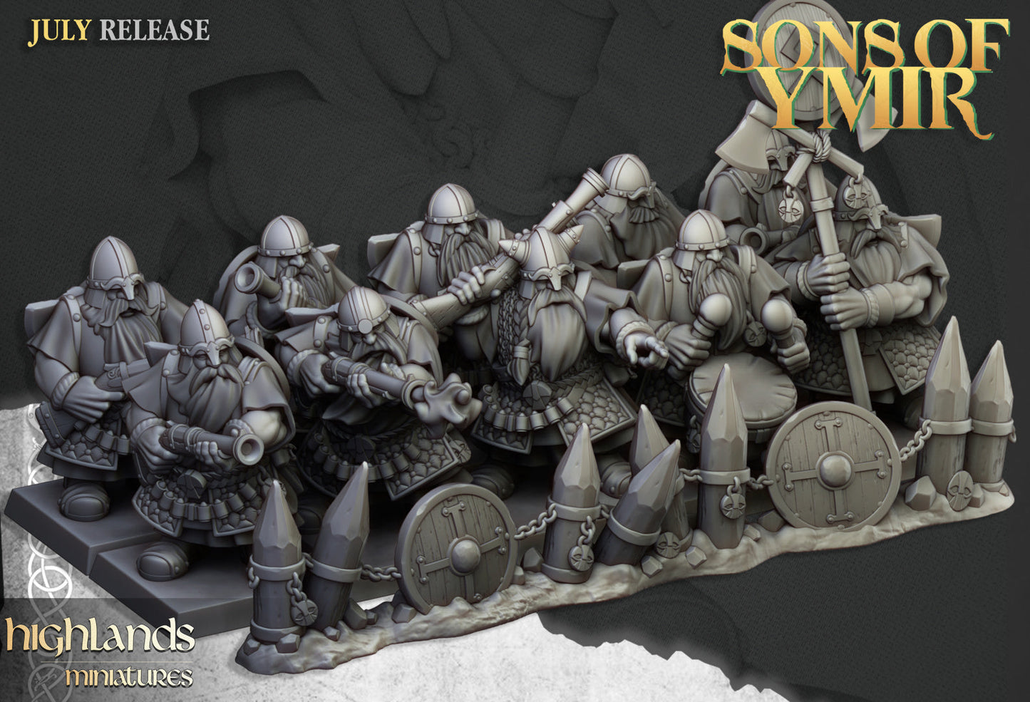 Sons Of Ymir Dwarven Marksmen | Highlands Miniatures 28/32mm Fantasy Wargaming Miniatures Role Playing Miniatures
