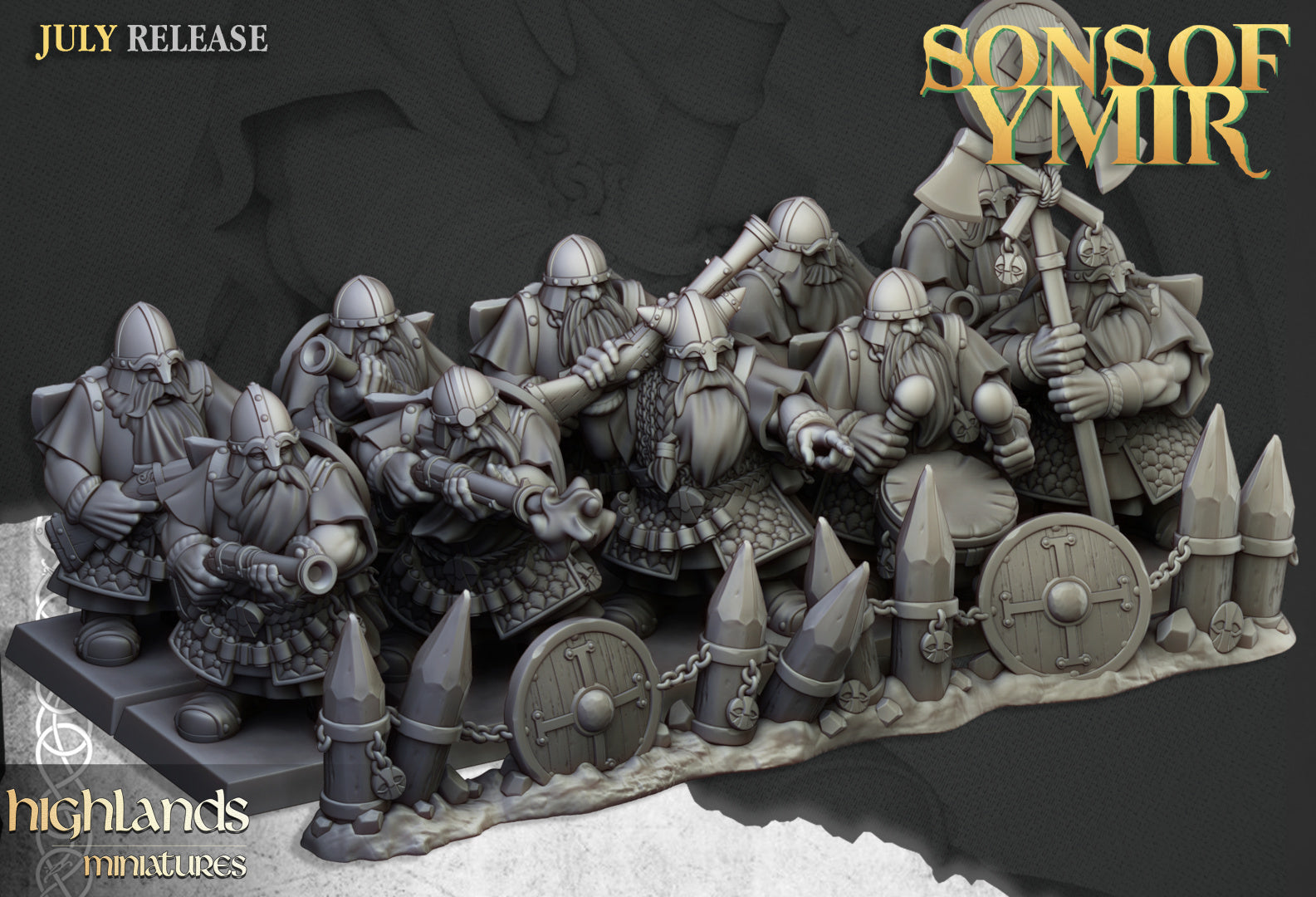Sons Of Ymir Dwarven Marksmen | Highlands Miniatures 28/32mm Fantasy Wargaming Miniatures Role Playing Miniatures
