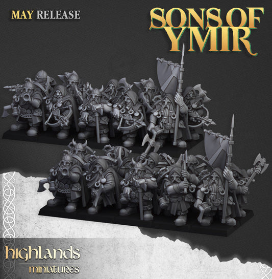 Sons Of Ymir Dwarven Rangers | Highlands Miniatures 28/32mm Fantasy Wargaming Miniatures Role Playing Miniatures