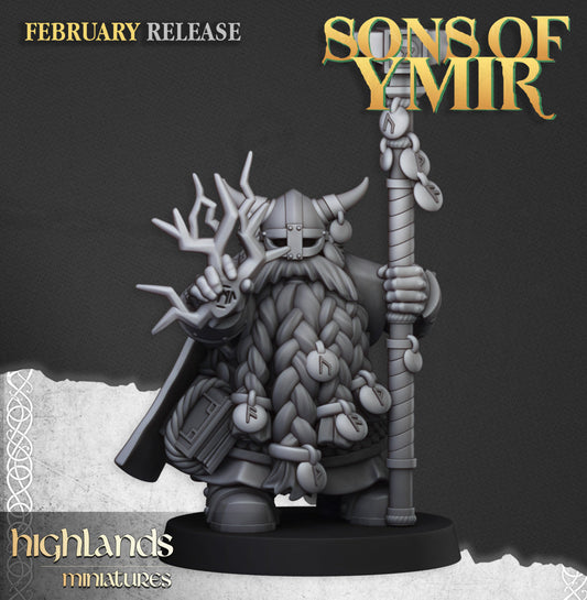 Sons Of Ymir Dwarven Runemaster 2 | Highlands Miniatures 28/32mm Fantasy Wargaming Miniatures Role Playing Miniatures