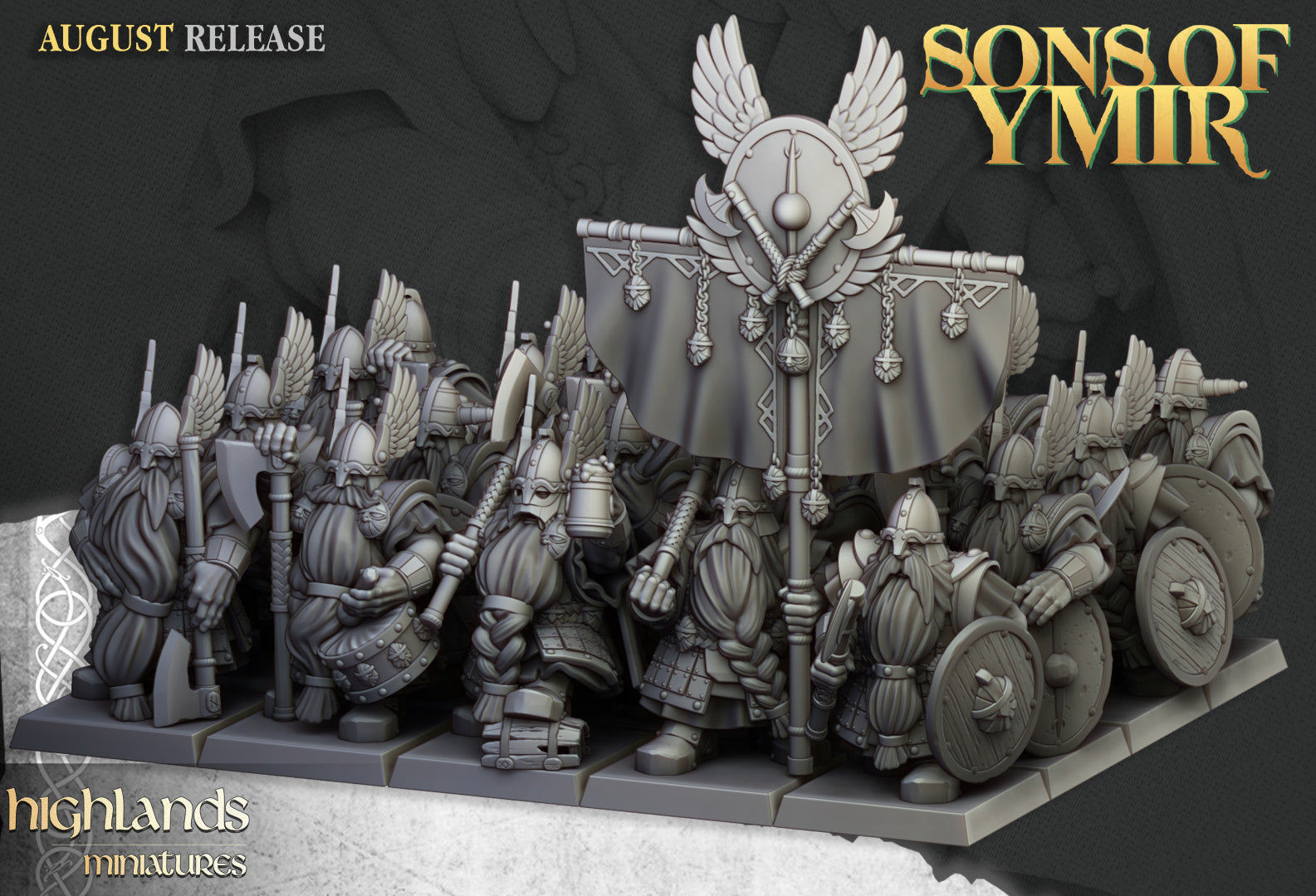 Sons Of Ymir Dwarven Veterans | Highlands Miniatures 28/32mm Fantasy Wargaming Miniatures Role Playing Miniatures