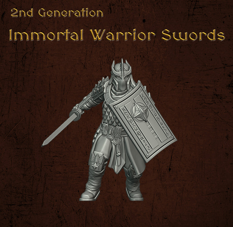 Immortal Army Warrior Swords | Quartermaster3D 25mm Fantasy Wargaming Miniatures