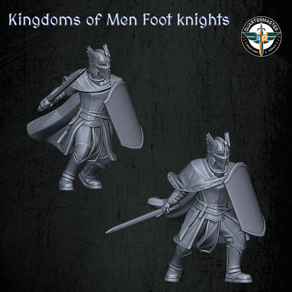 Kingdoms of Men Foot Knights | Quartermaster3D 25mm Fantasy Wargaming Miniatures Role Playing Miniatures