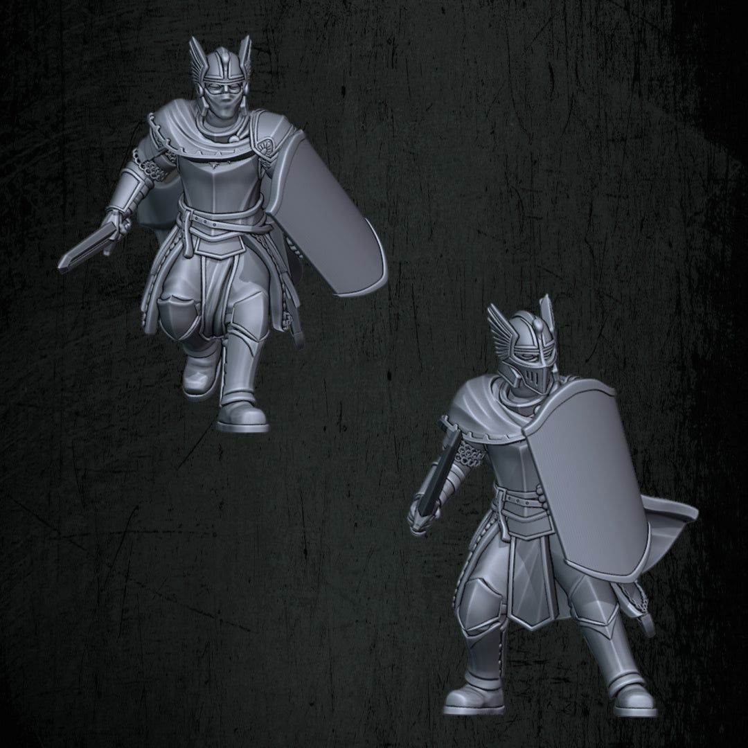 Kingdoms of Men Foot Knights | Quartermaster3D 25mm Fantasy Wargaming Miniatures Role Playing Miniatures