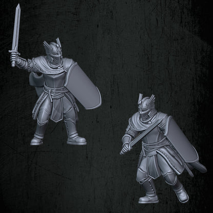 Kingdoms of Men Foot Knights | Quartermaster3D 25mm Fantasy Wargaming Miniatures Role Playing Miniatures