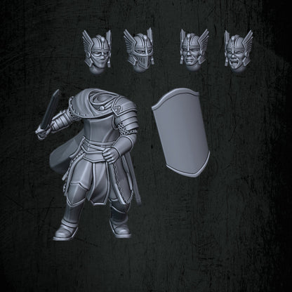 Kingdoms of Men Foot Knights | Quartermaster3D 25mm Fantasy Wargaming Miniatures Role Playing Miniatures