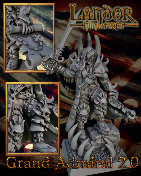 Vampire Grand Admiral 2.0 | Landor Miniatures 28/32mm Fantasy Wargaming Miniatures