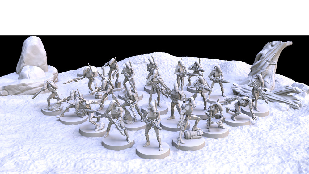 Droid Army Heavy Troopers | Galactic Armory 32mm SCI-FI Wargaming Miniatures