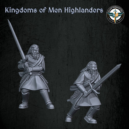 Kingdoms of Men Highlanders | Quartermaster3D 25mm Fantasy Wargaming Miniatures Role Playing Miniatures