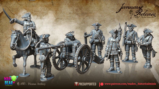AWI Hessian Artillery | Warbear Studios 28mm Historical Wargaming Miniatures Role Playing Miniatures