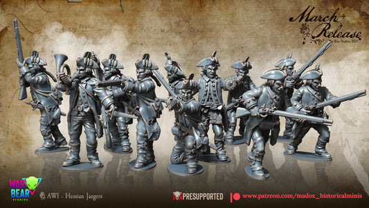 AWI Hessian Jaegers | Warbear Studios 28mm Historical Wargaming Miniatures Role Playing Miniatures