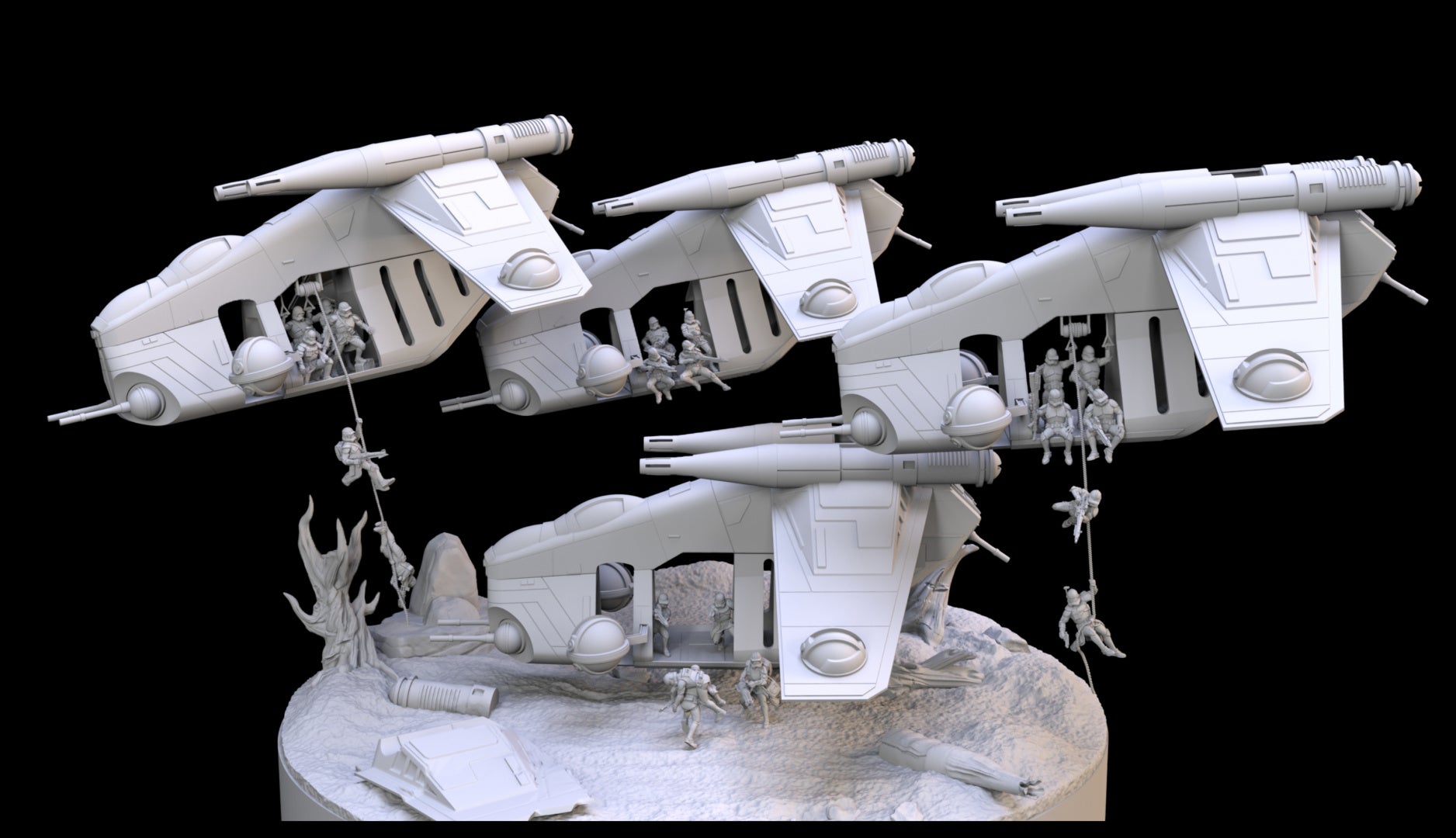 Clone Army LAAT Gunship |Galactic Armory 32mm SCI-FI Wargaming Miniatures Role Playing Miniatures