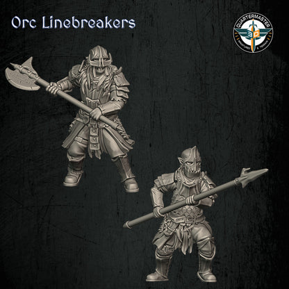 Orc Linebreakers | Quartermaster3D 25mm Fantasy Wargaming Miniatures Role Playing Miniatures
