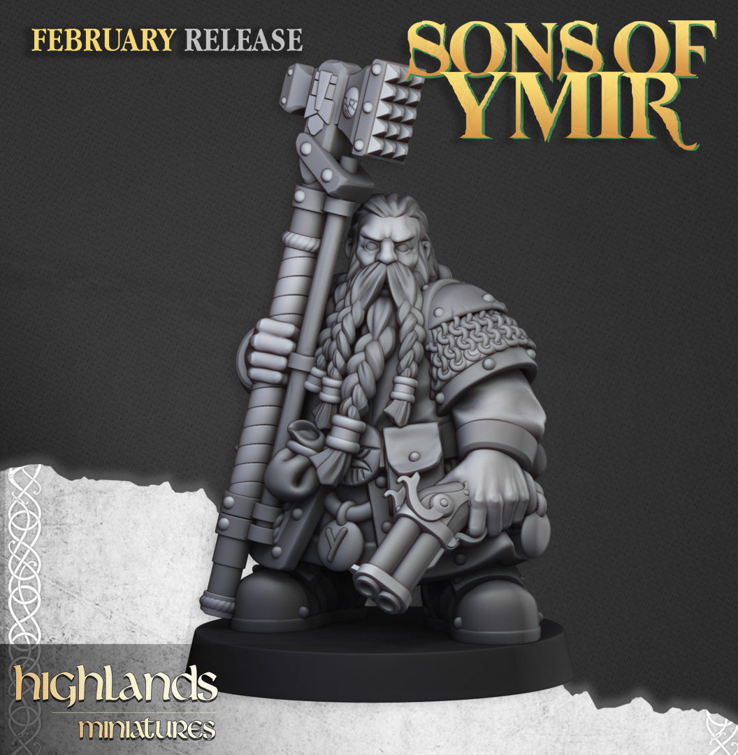 Sons Of Ymir Dwarven Engineer | Highlands Miniatures 28/32mm Fantasy Wargaming Miniatures Role Playing Miniatures