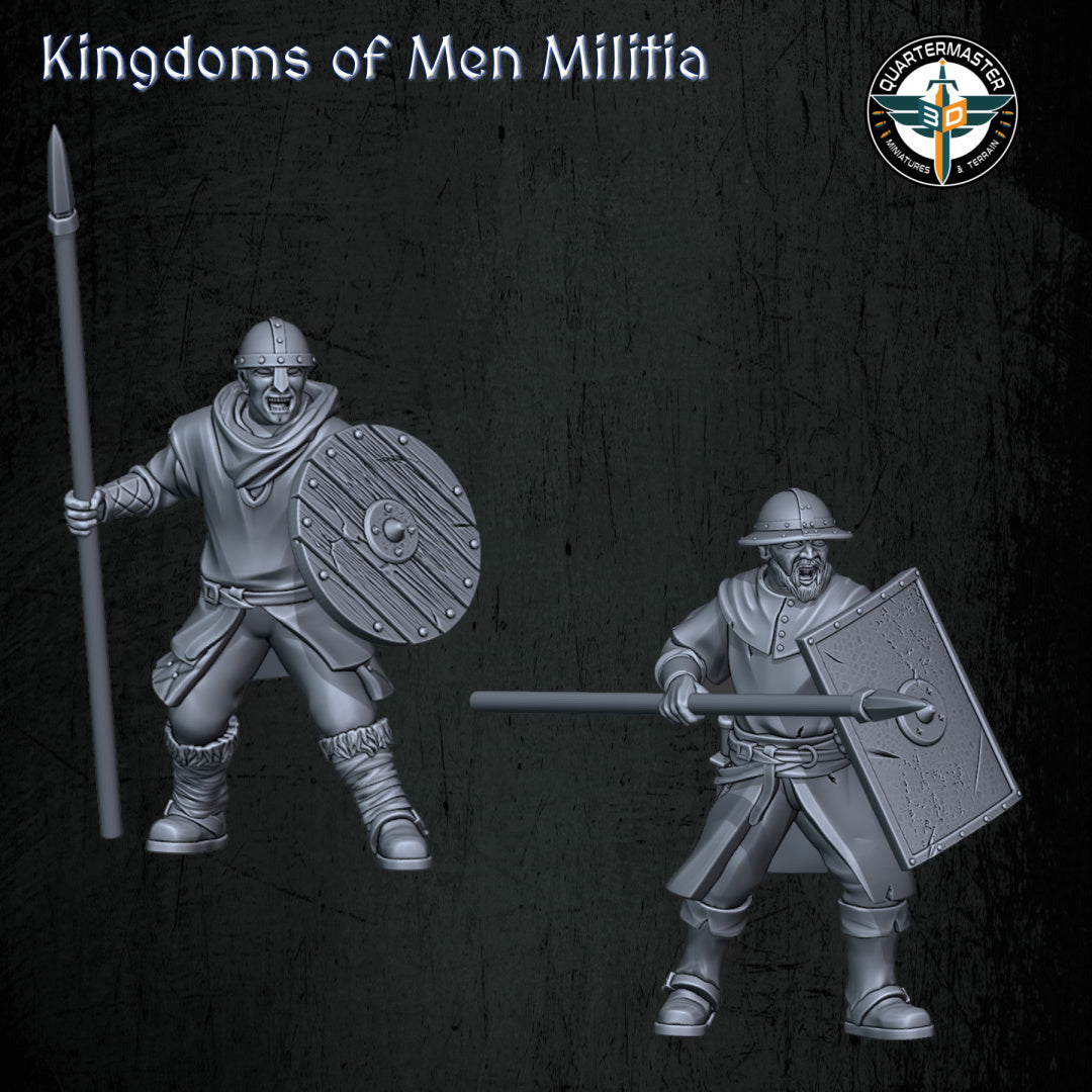 Kingdoms of Men Militia | Quartermaster3D 25mm Fantasy Wargaming Miniatures Role Playing Miniatures