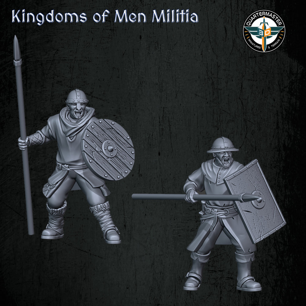 Kingdoms of Men Militia | Quartermaster3D 25mm Fantasy Wargaming Miniatures