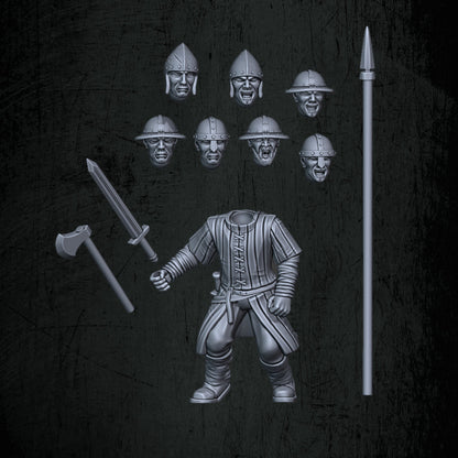 Kingdoms of Men Militia | Quartermaster3D 25mm Fantasy Wargaming Miniatures Role Playing Miniatures