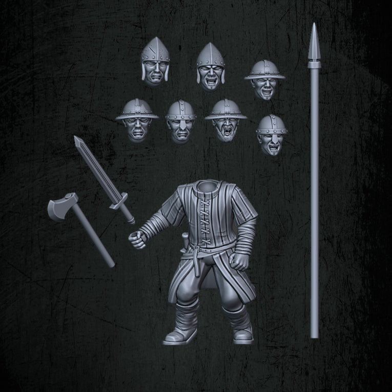 Kingdoms of Men Militia | Quartermaster3D 25mm Fantasy Wargaming Miniatures