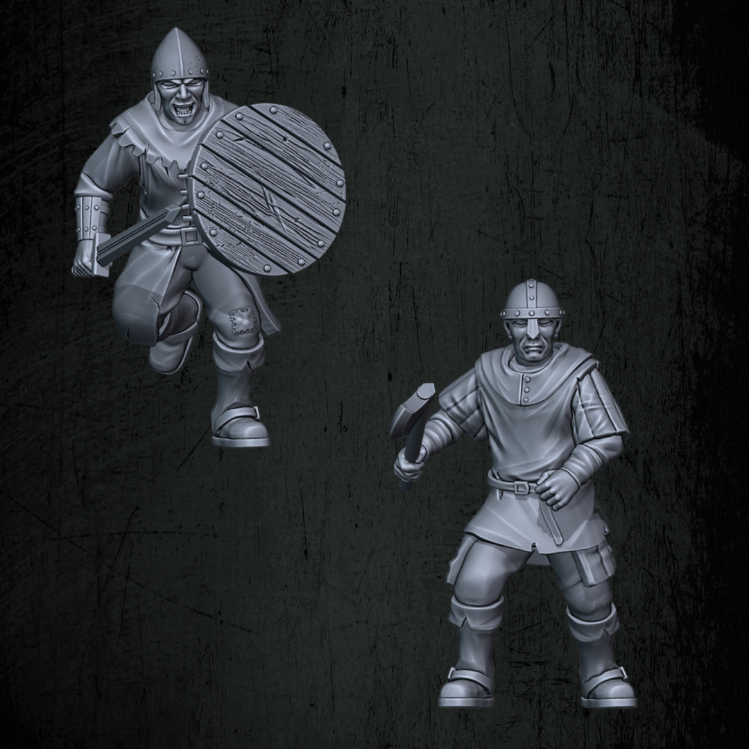 Kingdoms of Men Militia | Quartermaster3D 25mm Fantasy Wargaming Miniatures Role Playing Miniatures