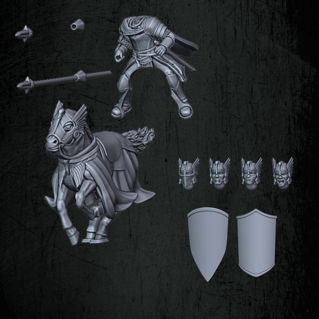Kingdoms of Men Mounted Knights | Quartermaster3D 25mm Fantasy Wargaming Miniatures Role Playing Miniatures