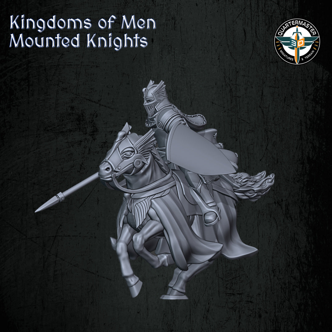 Kingdoms of Men Mounted Knights | Quartermaster3D 25mm Fantasy Wargaming Miniatures Role Playing Miniatures