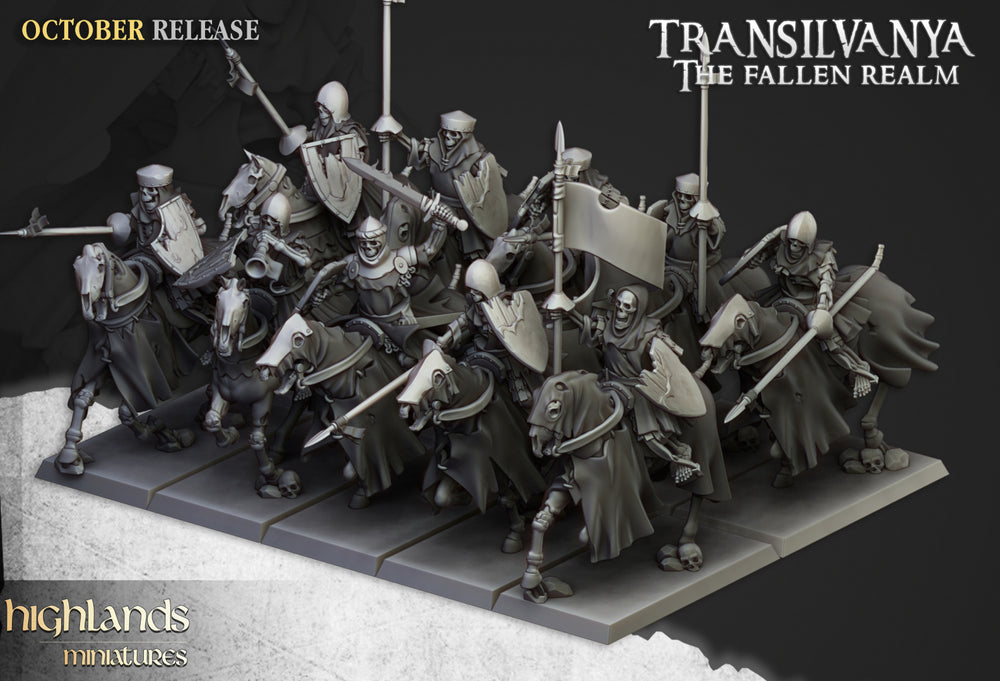 Transilvanya Skeleton Knights | Highlands Miniatures 28/32mm Fantasy Wargaming Miniatures