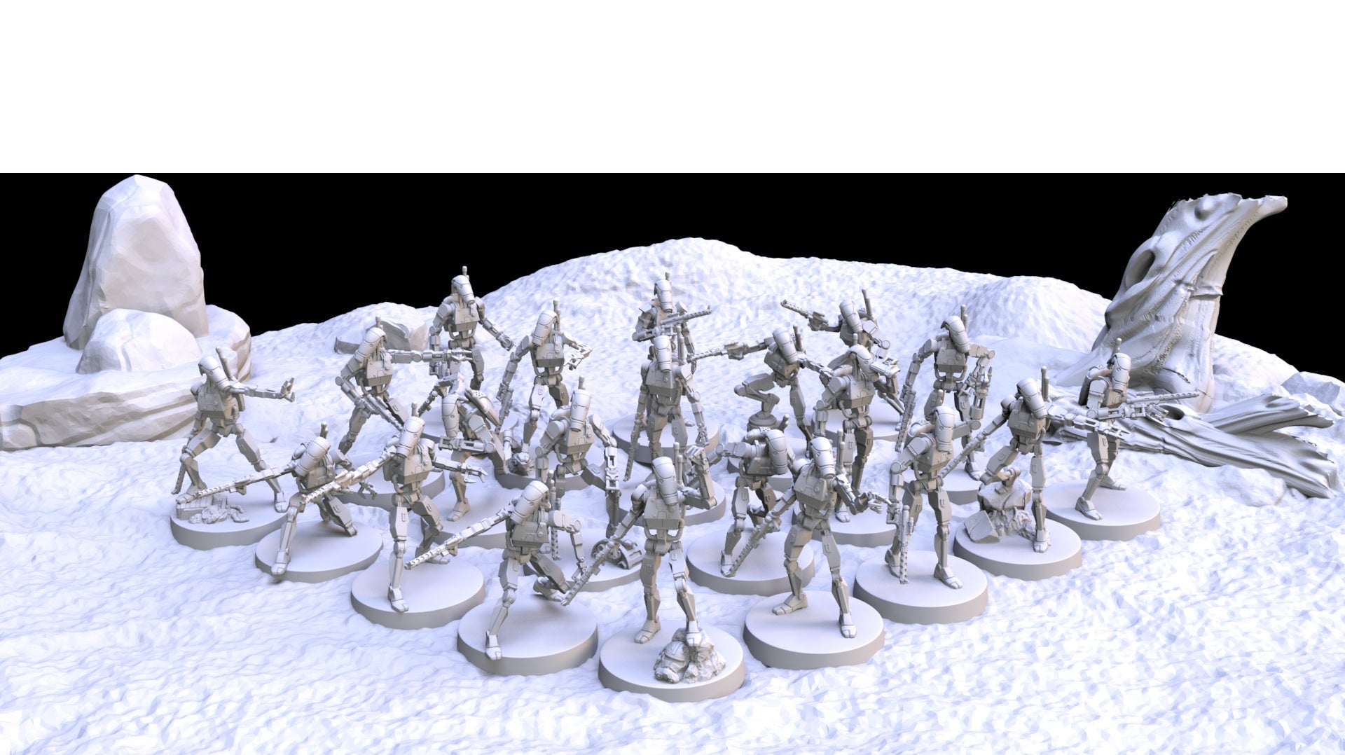 Droid Army Commanders | Galactic Armory 32mm SCI-FI Wargaming Miniatures Role Playing Miniatures