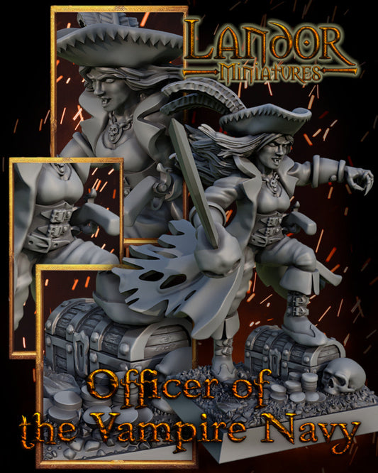 Vampire Navy Officer | Landor Miniatures 28/32mm Fantasy Wargaming Miniatures
