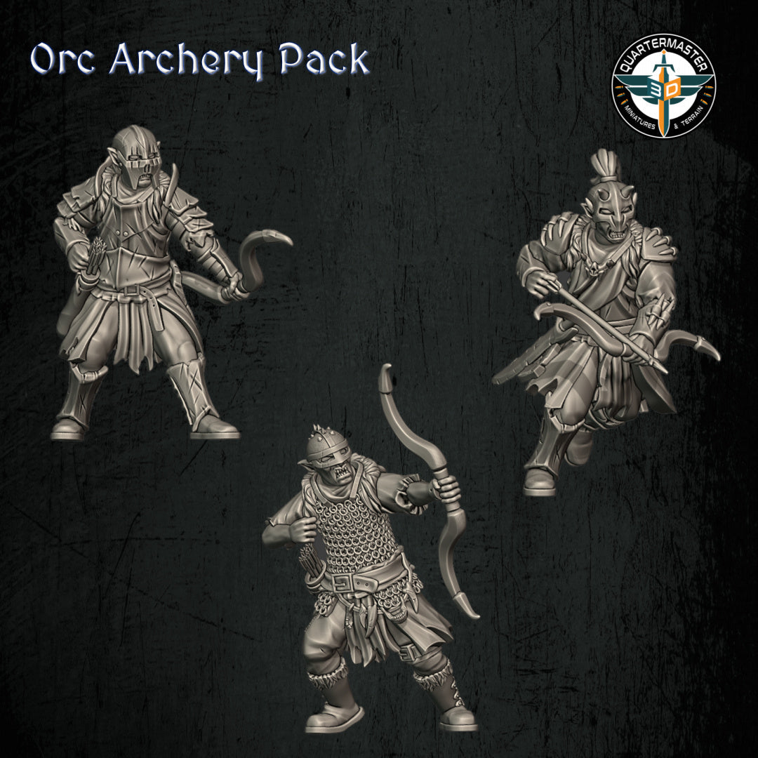 Orc Archery Pack | Quartermaster3D 25mm Fantasy Wargaming Miniatures Role Playing Miniatures