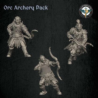 Orc Archery Pack | Quartermaster3D 25mm Fantasy Wargaming Miniatures Role Playing Miniatures