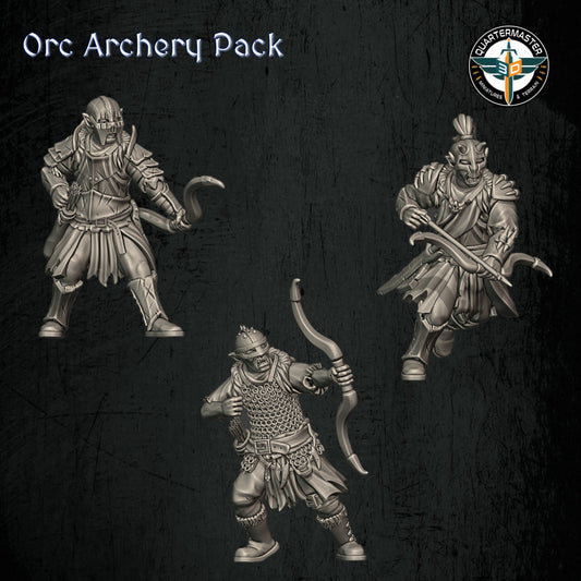 Orc Archery Pack | Quartermaster3D 25mm Fantasy Wargaming Miniatures Role Playing Miniatures