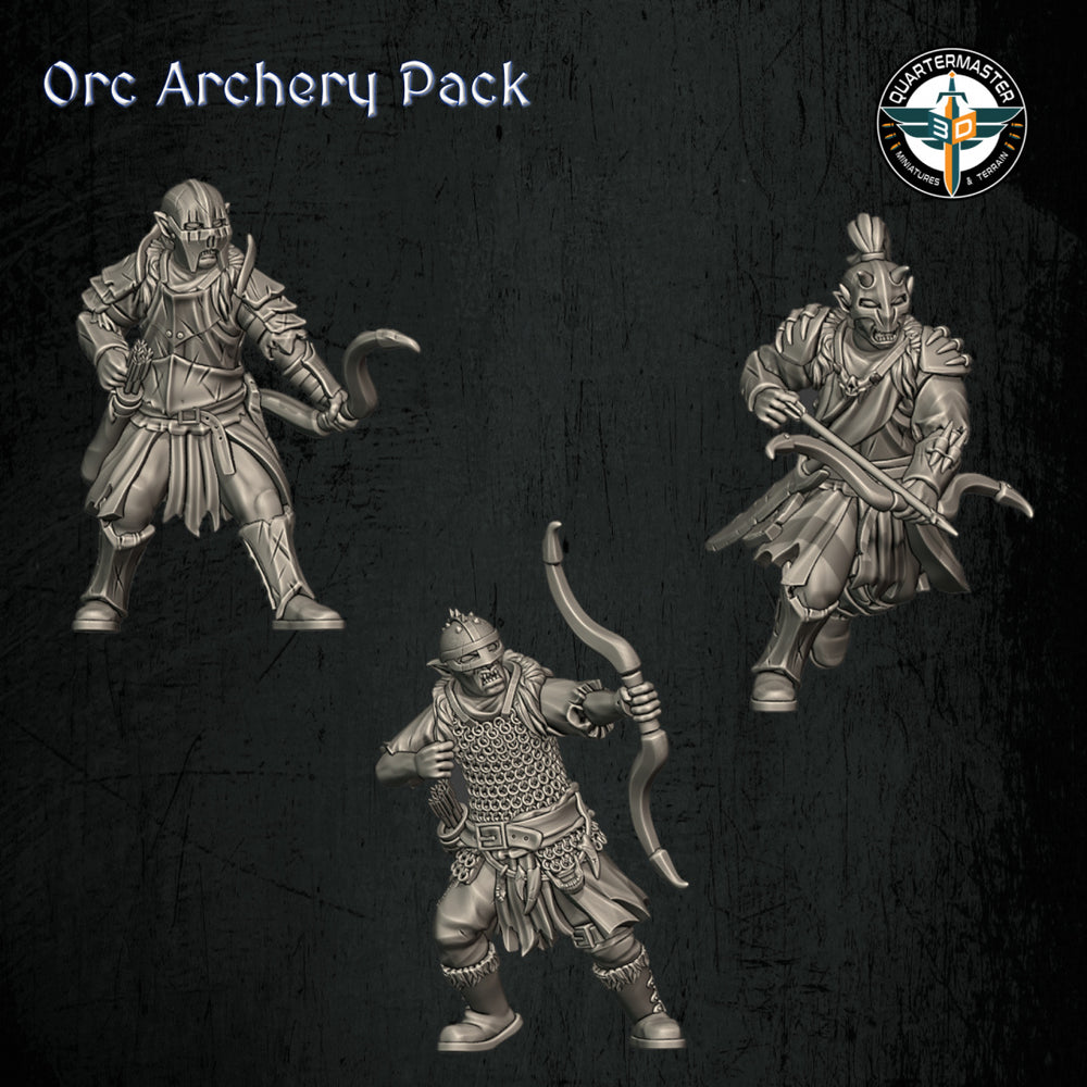 Orc Archery Pack | Quartermaster3D 25mm Fantasy Wargaming Miniatures