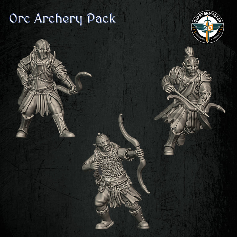 Orc Archery Pack | Quartermaster3D 25mm Fantasy Wargaming Miniatures