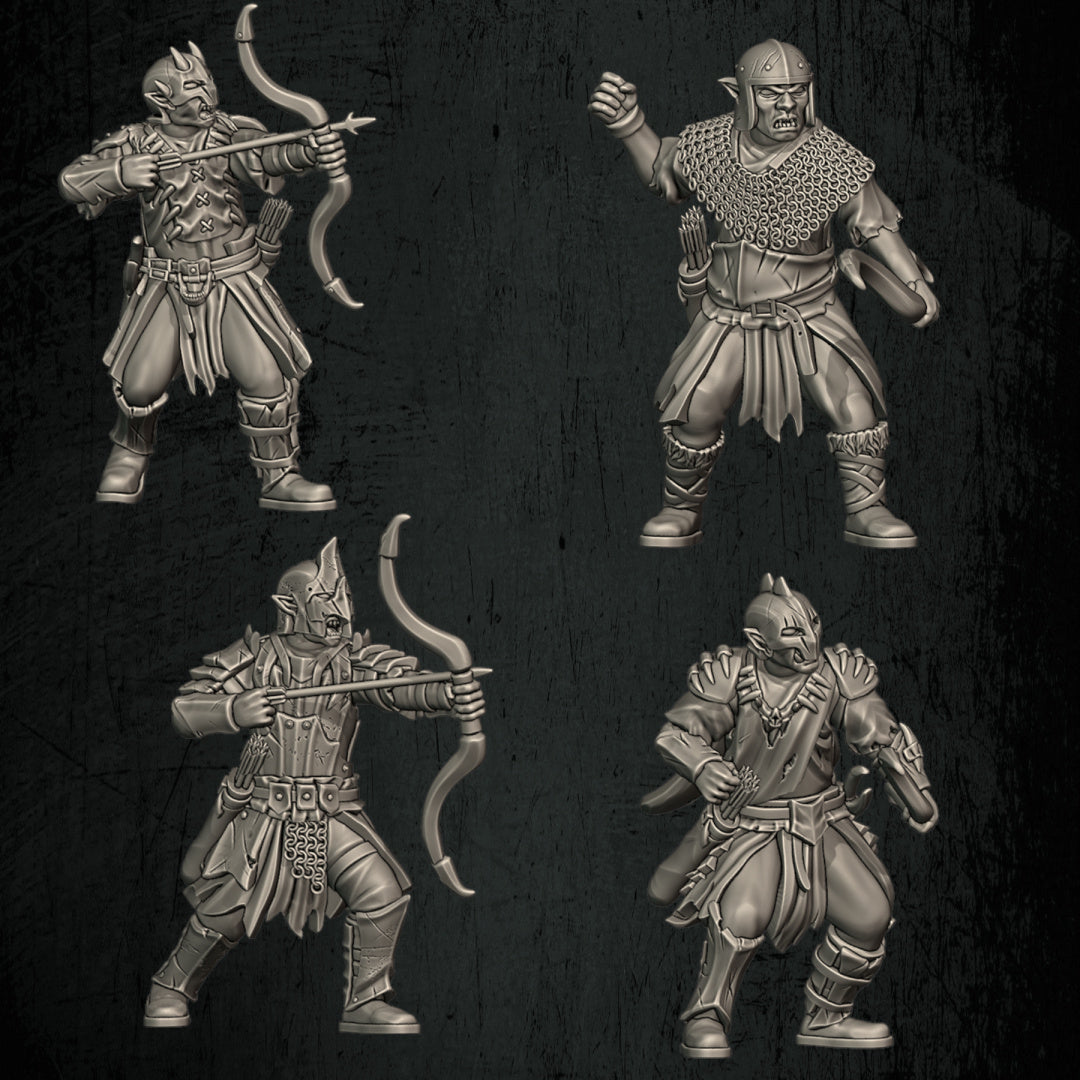 Orc Archery Pack | Quartermaster3D 25mm Fantasy Wargaming Miniatures Role Playing Miniatures