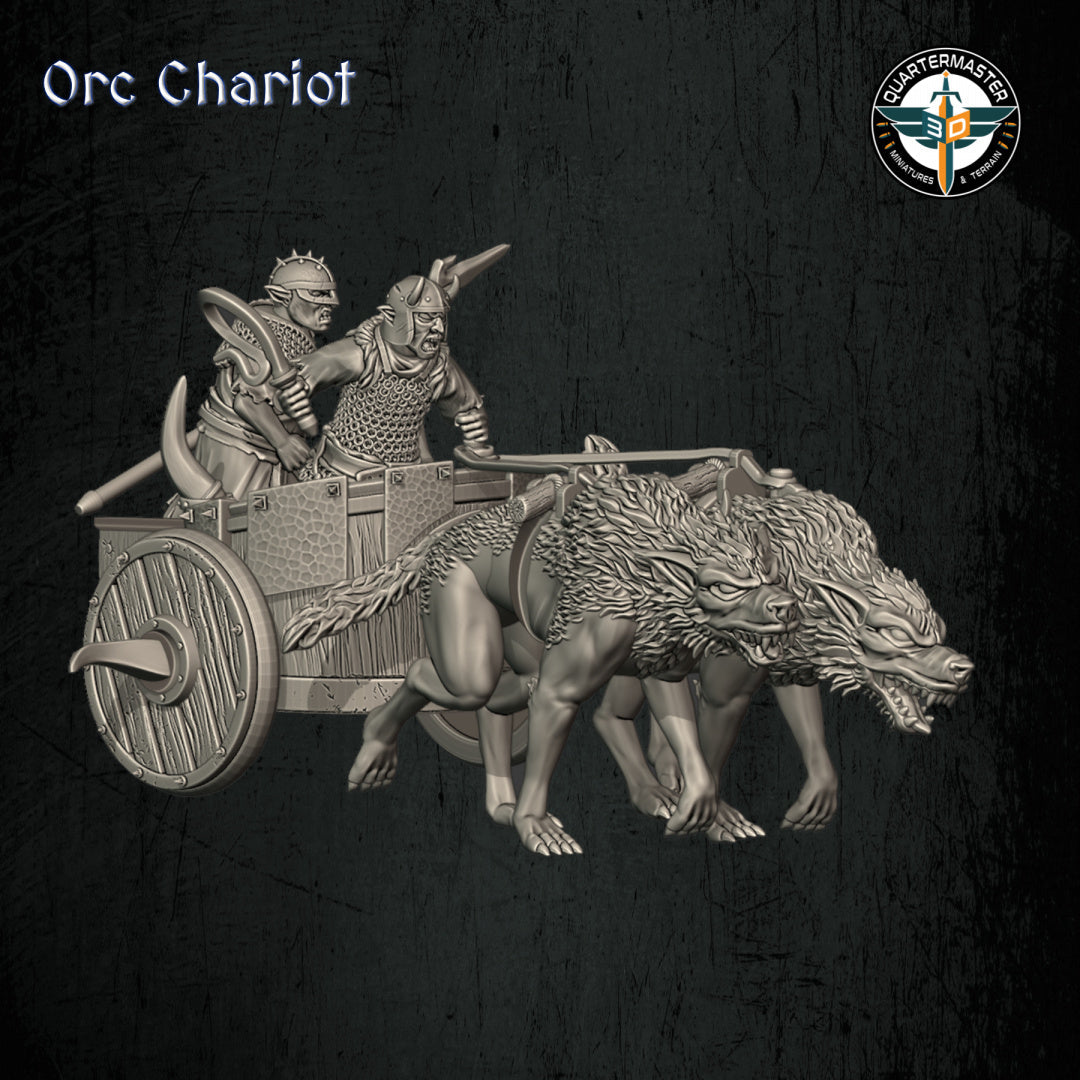 Orc Chariot | Quartermaster3D 25mm Fantasy Wargaming Miniatures Role Playing Miniatures