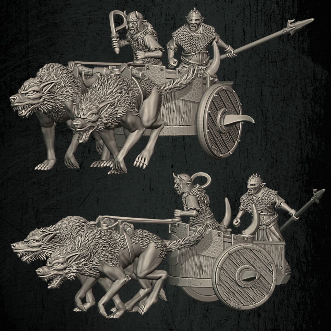 Orc Chariot | Quartermaster3D 25mm Fantasy Wargaming Miniatures Role Playing Miniatures
