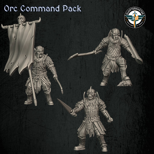 Orc Command Pack | Quartermaster3D 25mm Fantasy Wargaming Miniatures Role Playing Miniatures
