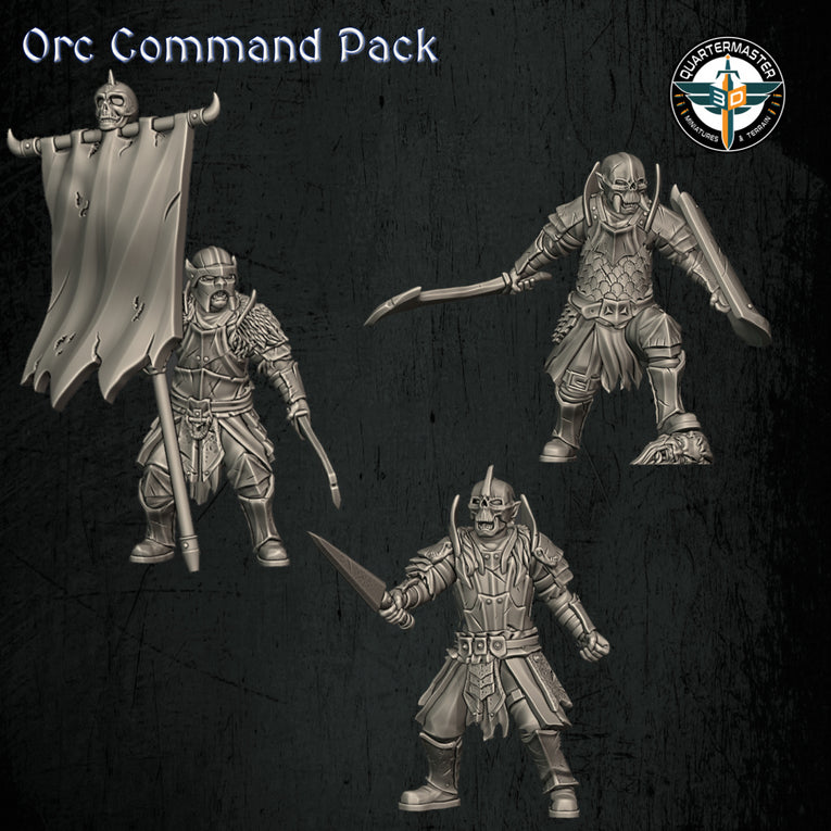Orc Command Pack | Quartermaster3D 25mm Fantasy Wargaming Miniatures