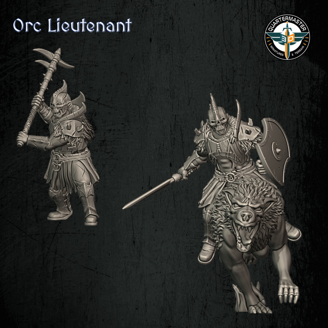 Orc Lieutenant | Quartermaster3D 25mm Fantasy Wargaming Miniatures Role Playing Miniatures