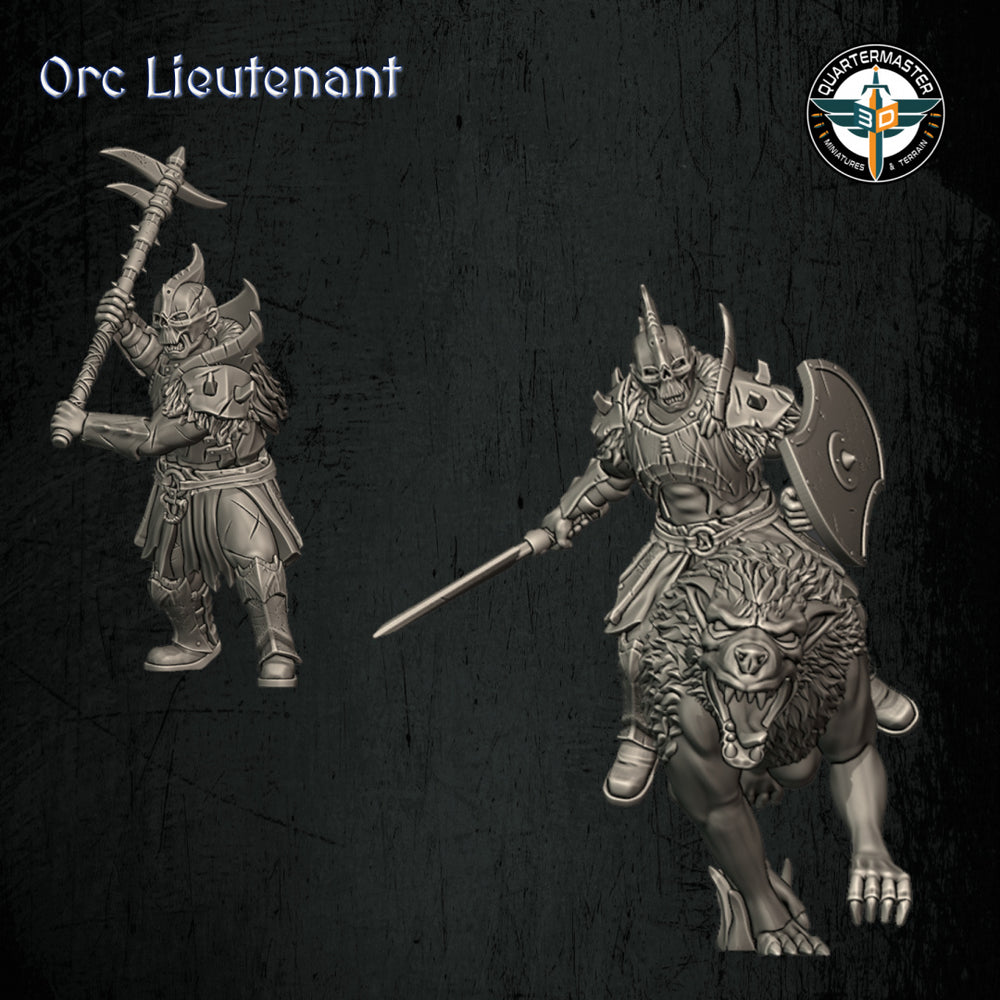 Orc Lieutenant | Quartermaster3D 25mm Fantasy Wargaming Miniatures
