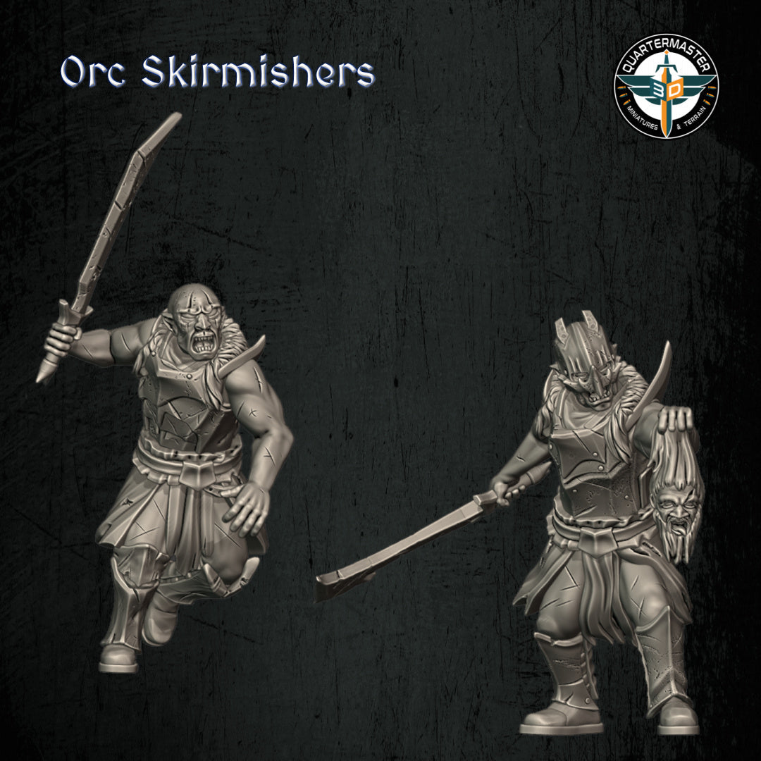 Orc Skirmishers | Quartermaster3D 25mm Fantasy Wargaming Miniatures Role Playing Miniatures