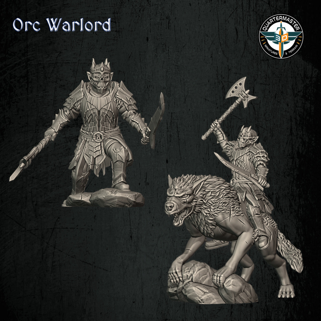 Orc Warlord | Quartermaster3D 25mm Fantasy Wargaming Miniatures Role Playing Miniatures