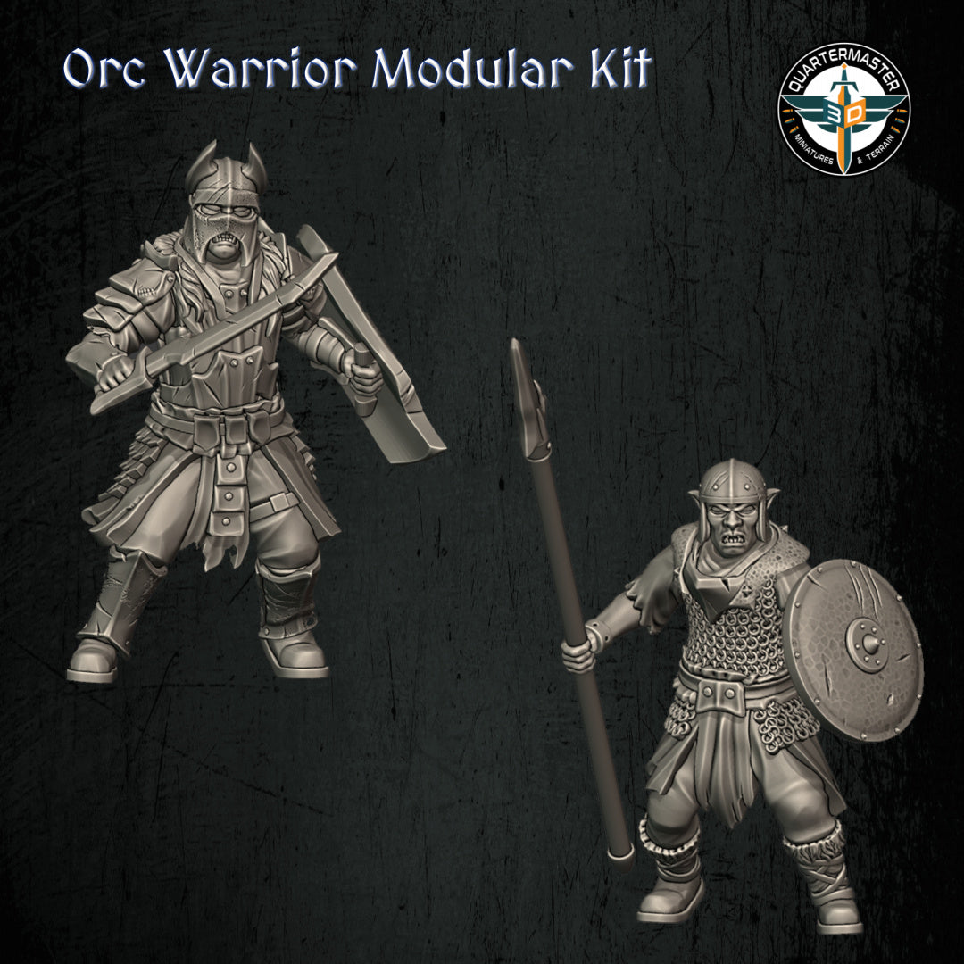 Orc Warrior Modular Kit | Quartermaster3D 25mm Fantasy Wargaming Miniatures Role Playing Miniatures