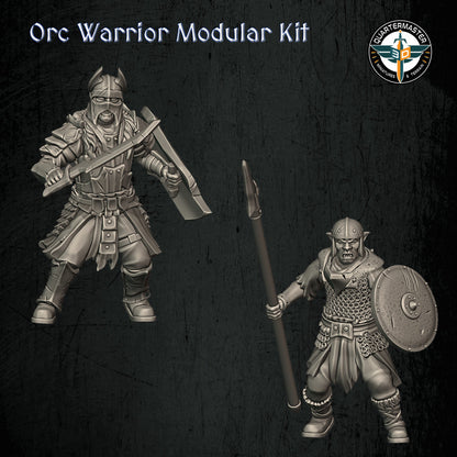 Orc Warrior Modular Kit | Quartermaster3D 25mm Fantasy Wargaming Miniatures Role Playing Miniatures